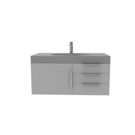 Castello Usa Thames 36-inch Gray Vanity Set with Gray Top and Brushed Nickel Handles CB-MC-36G-BN-20146-GR